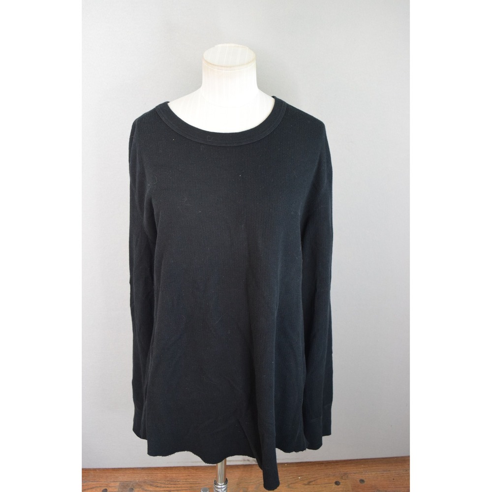 Buck Mason Thermal Shirt XL Black Waffle Knit Long Sleeve Mens Made in USA Top